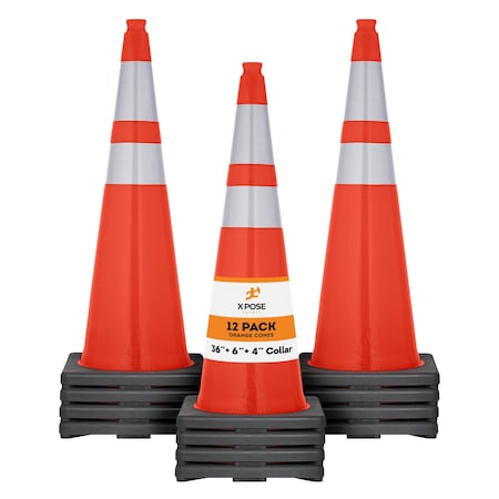 Traffic Cone, PVC, 36 H, Orange